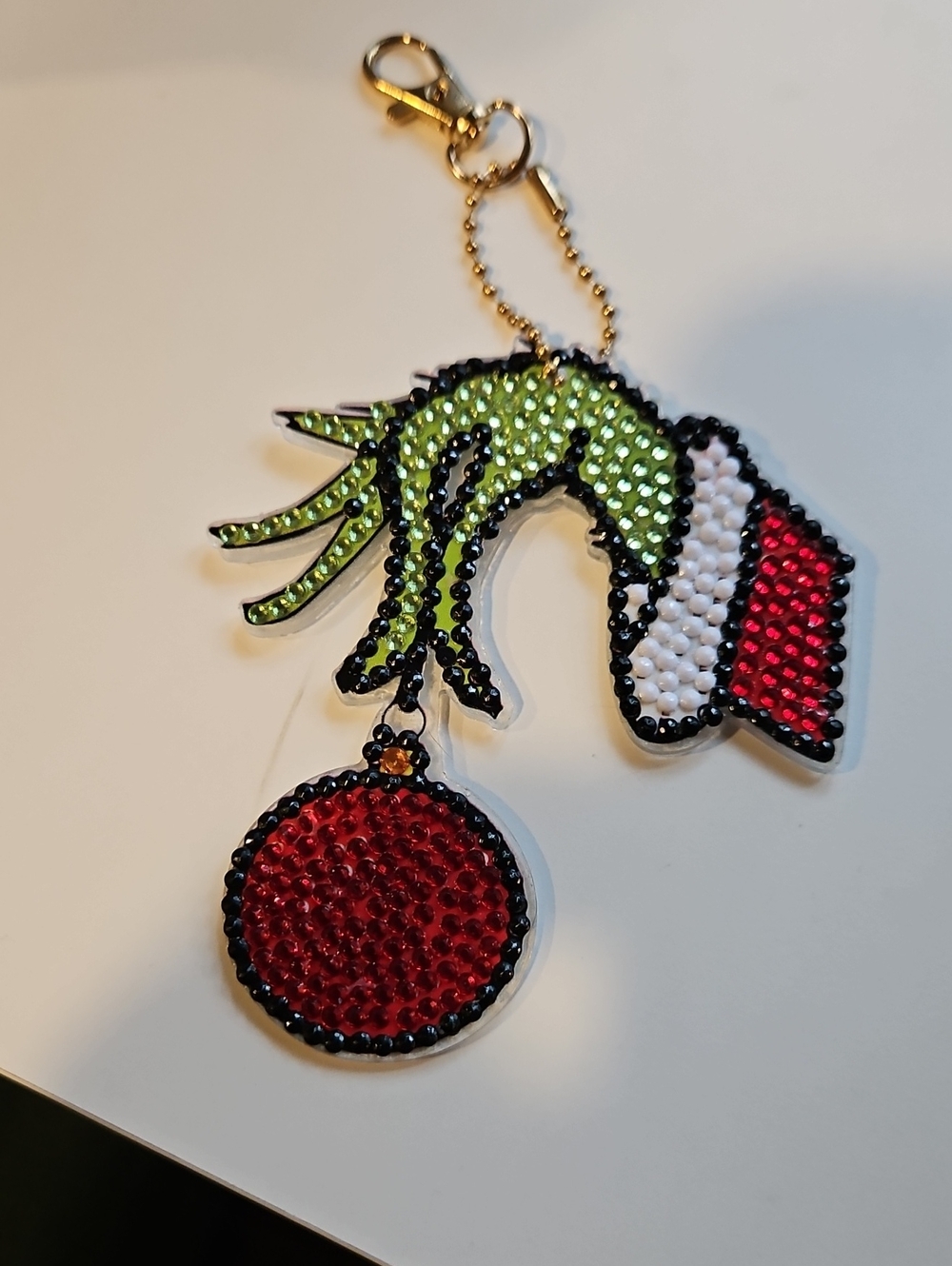 Grinch Bag Charm Ornament Key Chain Diamond Art Sealed